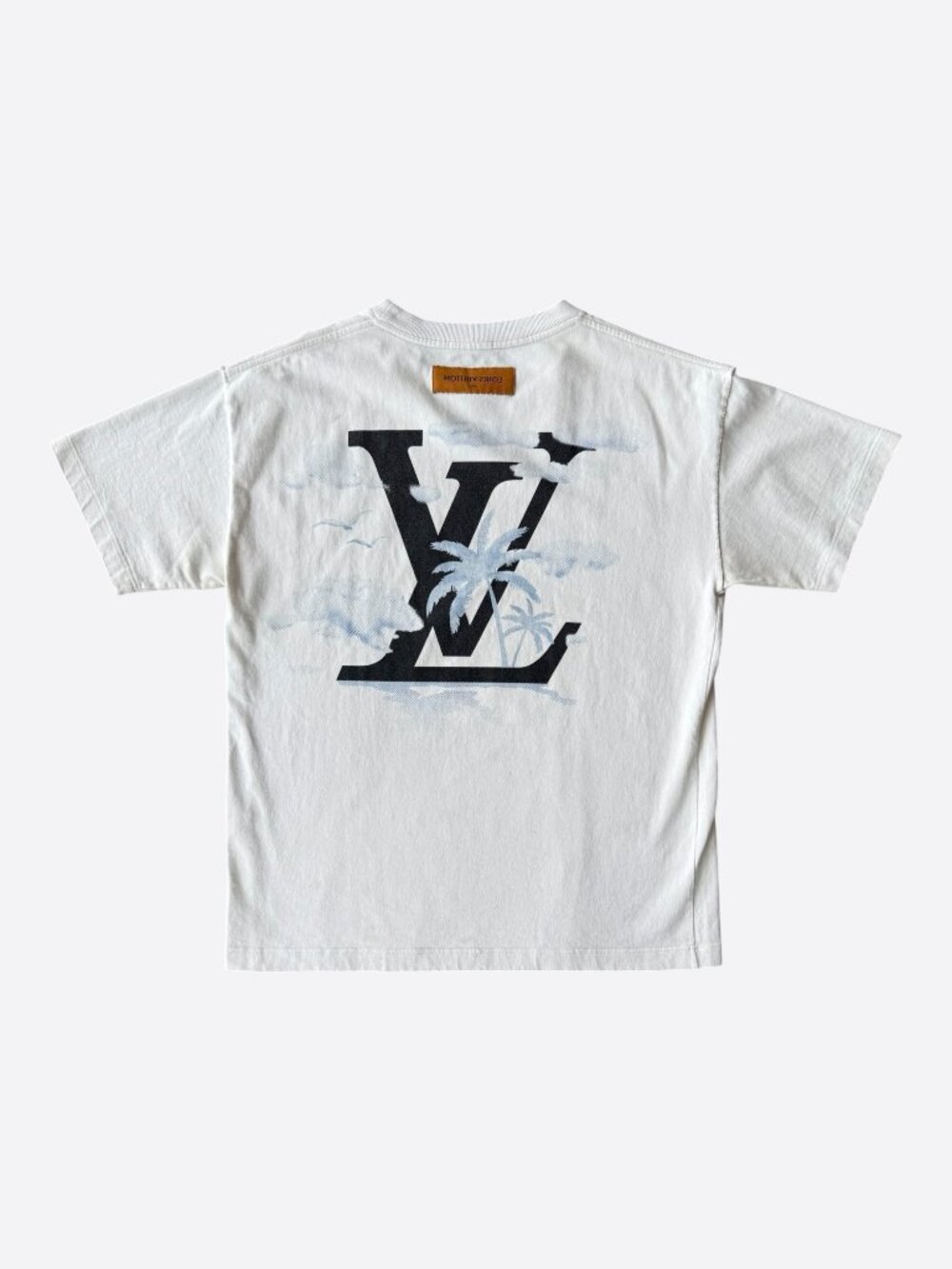 Louis Vuitton White Palm Tree Logo T-Shirt